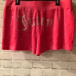 JUICY COUTURE Women’s X-Large Pink Solid Velour Active Shorts
